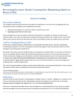 Preventing Excessive Alcohol Consumption Maintaining Limits on Hours of Sale