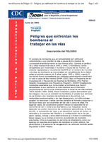 NIOSH identificacin del peligro HID 12  peligros que enfrentan los bomberos al trabajar en las vas