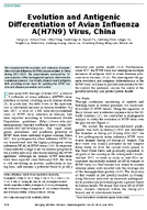 Evolution and Antigenic Differentiation of Avian Influenza AH7N9 Virus China