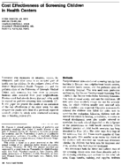 Cost effectiveness of screening children in health centers