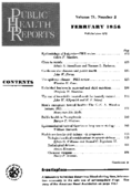 Public Health Report  v 71 no 2  table of contents