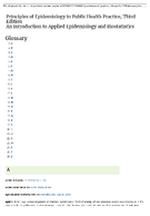 Principles of Epidemiology in Public Health Practice Third Edition  An Introduction to Applied Epidemiology and Biostatistics Glossary