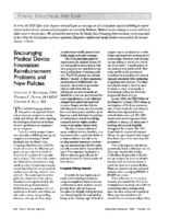 Encouraging Medical Device Innovation Reimbursement Problems And New Policies