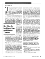 Not EitherOr But Obstetricians And Midwives Together