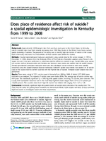 Does place of residence affect risk of suicide a spatial epidemiologic investigation in Kentucky from 1999 to 2008