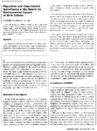 Population and casecontrol surveillance in the search for environmental causes of birth defects