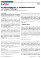 Systemlevel efforts to address painrelated workplace challenges