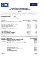 Centers for Disease Control and Prevention Fiscal Year 2015 Grants Summary Profile Report for Vermont