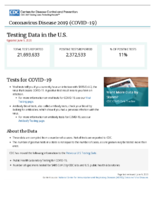 Coronavirus Disease 2020 COVID19 testing data in the US updated June 9 2020
