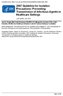 2007 Guideline for isolation precautions  preventing transmission of infectious agents in healthcare settings Last update July 2023