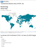 Locations with Confirmed COVID19 Cases Global Map as of 1200 PM ET March 14 2020