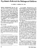 Psychiatric referrals for delinquent children