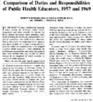 Comparison Of Duties And Responsibilities Of Public Health Educators 1957 And 1969