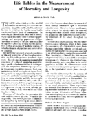 Life tables in the measurement of mortality and longevity