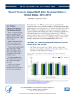 Recent trends in vaginal birth after cesarean delivery United States 20162018