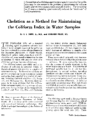 Chelation as a method for maintaining the coliform index in water samples