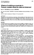 Effects of Omitting a Covariate in Poisson Models When the Data Are Balanced