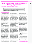 What Works and What Doesnt in Mining Ergonomics