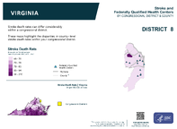 VA Congressional District 08 Stroke and Federally Qualified Health Centers Map 118th Congress