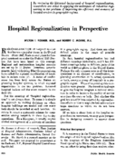 Hospital regionalization in perspective