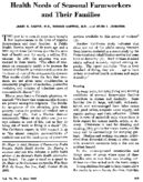 Health needs of seasonal farmworkers and their families