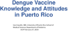 Dengue vaccine knowledge and attitudes in Puerto Rico