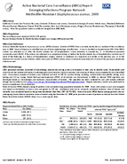 2009 Methicillinresistant Staphylococcus aureus surveillance report from Active Bacterial Core surveillance ABCs