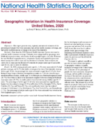 Geographic Variation in Health Insurance Coverage United States 2020