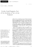 Charity care programs part of the solution or part of the problem