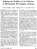Defining the problem of air pollution in metropolitan Birmingham Alabama