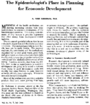 The epidemiologists place in planning for economic development
