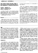 The Public Health Service role in the disposal of chemical munitions