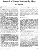 Removal of sewage nutrients by algae