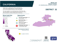 CA Congressional District 32 Stroke and Stroke Centers Map 118th Congress