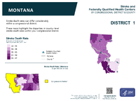 MT Congressional District 01 Stroke and Federally Qualified Health Centers Map 118th Congress