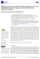 Interaction Between KLOTHOVS Heterozygosity and APOE e4 Allele Predicts Rate of Cognitive Decline in LateOnset Alzheimers Disease