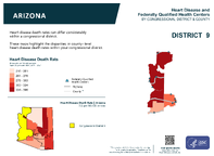 AZ Congressional District 09 Heart Disease and Federally Qualified Health Centers Map 118th Congress