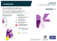 AL Congressional District 01 Stroke and Stroke Centers Map 118th Congress