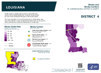 LA Congressional District 04 Stroke and Stroke Centers Map 118th Congress