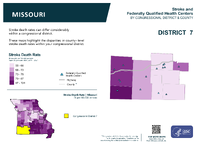 MO Congressional District 07 Stroke and Federally Qualified Health Centers Map 118th Congress