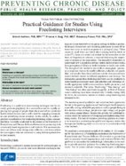 Practical Guidance for Studies Using Freelisting Interviews