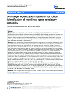 An integer optimization algorithm for robust identification of nonlinear gene regulatory networks