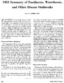 1952 summary of foodborne waterborne and other disease outbreaks