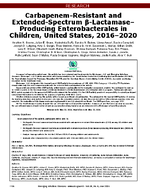 CarbapenemResistant and ExtendedSpectrum LactamaseProducing Enterobacterales in Children United States 20162020