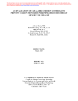 An Evaluation of Catalytic Emission Controls to Prevent Carbon Monoxide Poisonings from Houseboat Generator Exhaust 2007