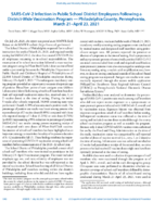 SARSCoV2 Infection in Public School District Employees Following a DistrictWide Vaccination Program  Philadelphia County Pennsylvania March 21April 23 2021