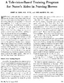 A televisionbased training program for nurses aides in nursing homes