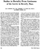 Decline In Mortality From Carcinoma Of The Cervix In Beverly Mass