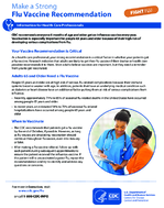 Make a Strong Flu Vaccine Recommendation Information for Health Care Professionals 2017 65 Years and Older