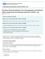 Interim Clinical Guidance for Management of Patients with Confirmed Coronavirus Disease COVID19 June 2 2020